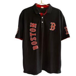 Boston Red Sox’s Men’s lightweight black polo with Red Sox‎ logo on back. Medium